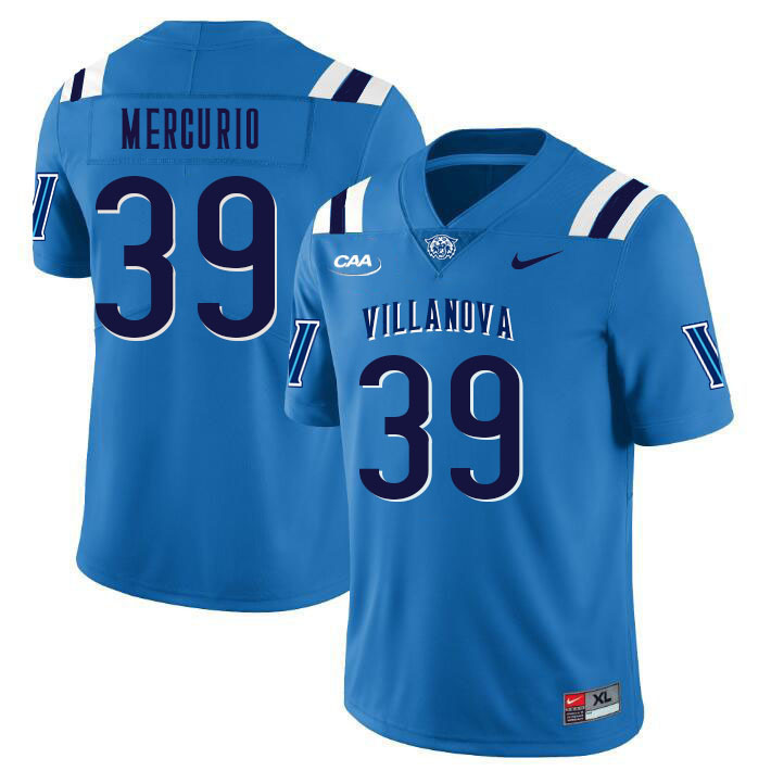 Men #39 Matthew Mercurio Villanova Wildcats College Football Jerseys Stitched Sale-Light Blue - Click Image to Close